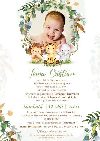 Invitație digitală botez